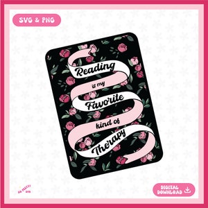 La lectura es mi tipo favorito de terapia Bookish PNG SVG, Diseño para pegatinas Bookish, marcadores, bolsas de mano, etc.-Uso comercial