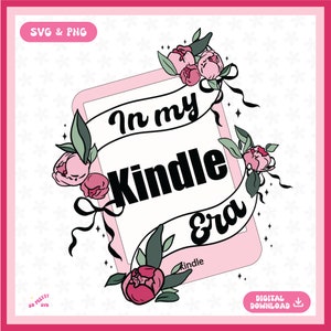 Na minha era Kindle SVG PNG, Adesivos Literários, Design Literário (Download Digital)