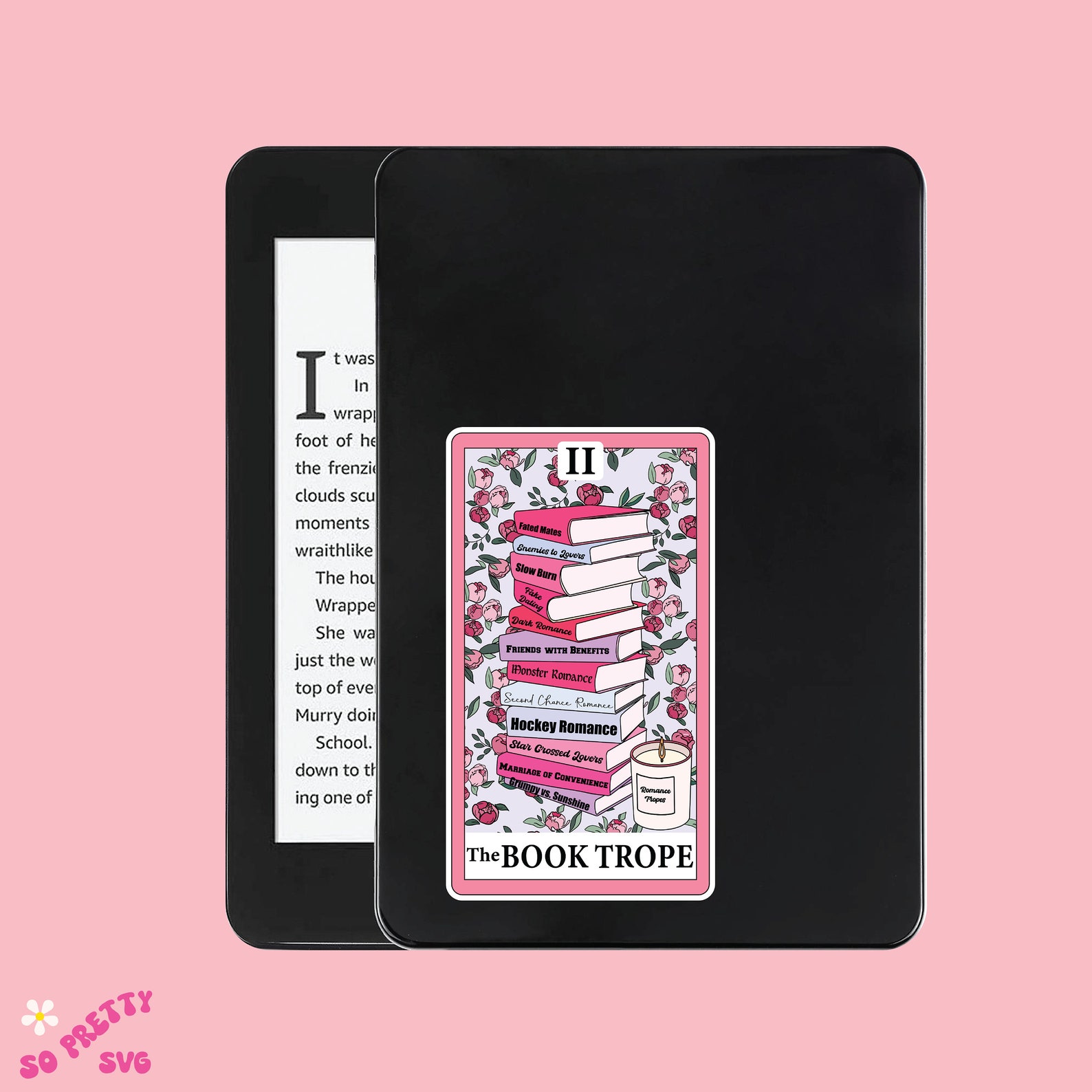 The Book Trope Tarot Card Bookish PNG SVG, Spicy Bookmark Template