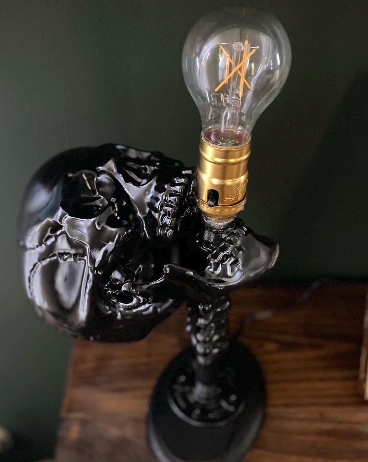 Devil Skull Skull Desk Lamp Large Bizarre Demonic Krampus Ram
