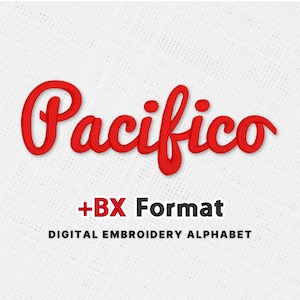 Native BX Font Pacifico, Bx Embroidery Fonts, Bx Font Script,  Embrilliance Fonts Bx, Satin font, Machine Embroidery Alphabet Designs