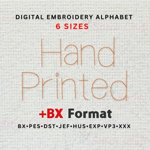 Handgedrucktes Bean Stitch Alphabet, Maschinenstickerei, 7 Größen | BOX Enthalten | PES + 8 Formate, Instant Download Dateien