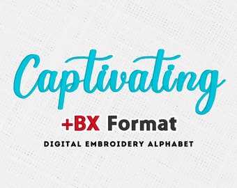 Script Handwritten Font Embroidery Alphabet in 7 Sizes - Instant Download BX PES DST 8 Formats Included