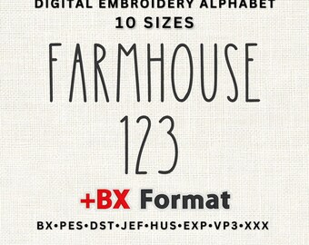 Lettertype boerderijborduurwerk: monogramalfabet, cijfers, interpunctie (BX-lettertype, 10 maten)