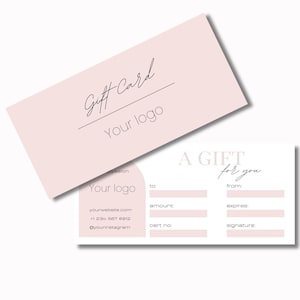 Carte-cadeau Salon | Modifiable et imprimable | Arche professionnelle moderne minimaliste | Bon cadeau | Chèque-cadeau rose pour salon de coiffure | Modèle Canva