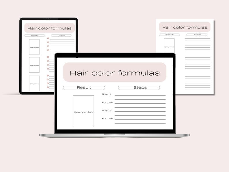 Hair Color Formula Forms | Coloring Recipe Client Sheet | Editable ...