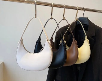 Half Moon Shoulder Bag, Small Leather Bag, Crescent Shoulder Bag, Crescent Leather Bag, Croissant Shoulder Bag, Croissant Leather Bag