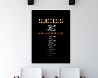 Lienzo motivacional para el éxito / Decoración de pared moderna para la oficina