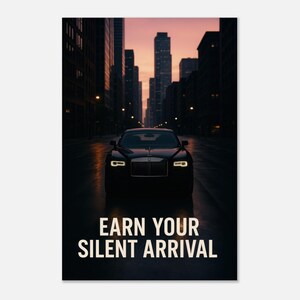 Potere raffinato prima dell'alba Poster opaco premium Lussuoso poster motivazionale da parete Arredamento moderno per ufficio Successo mentale verticale