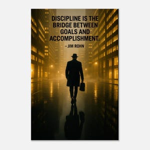 Disciplina, Ambizione, Potere, Successo, Poster Premium Opaco, Lussuosa Arte Murale Motivazionale, Arredamento Moderno per Ufficio, Successo, Mentalità Verticale