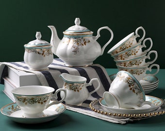 Ceramic coffee set | Ceramic coffee cup and saucer | British afternoon tea set | Tea party tea set | Customized tea set | Tableware