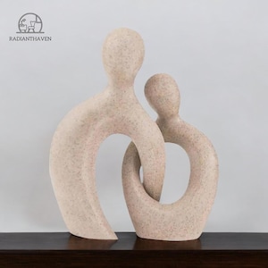 Abstract Lovers Sculpture Couple Figurines Wedding Anniversary Gift Resin Modern Art Pop Decoration Objects Desktop