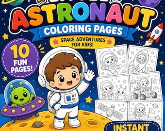 Desenhos para colorir de pequenos astronautas