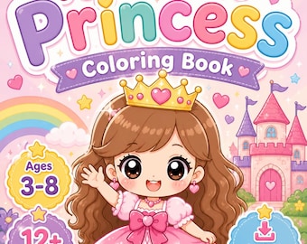 Livro de colorir Princesa Kawaii