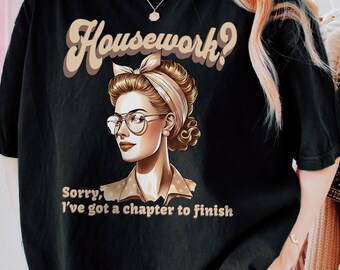 Funny Retro Comfort Colors© Bookish Shirt, Vintage Style Graphic TShirt Book Lover Gift