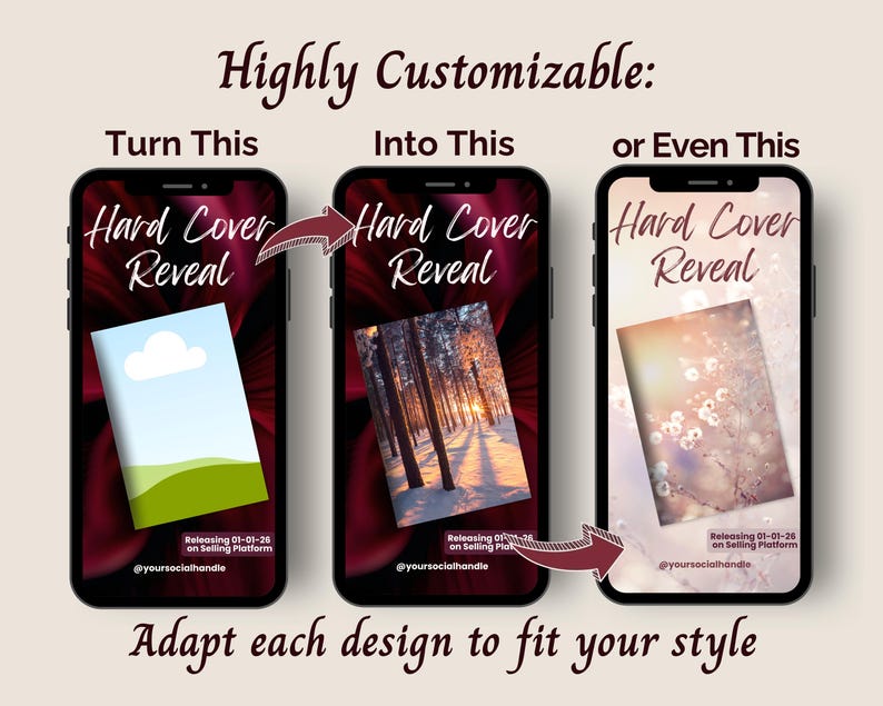 Romance Author Book Launch Reel Cover Bookstagram Templates, Aesthetic Social Media Book Marketing Insta Story Cover, BookTok Canva Template image 7