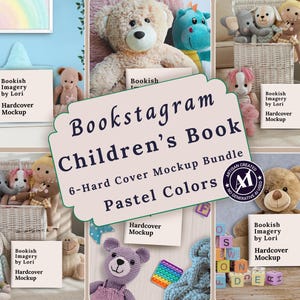 Kinderbuch Soft Pastel Bookstagram Flatlay Mockup Bundle, Autor Social Media Kleinkindbuch Promotion Post
