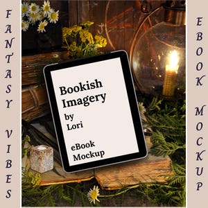 Bookstagram Romantasy Book Flatlay Mockup, Witchy Vibes Ebook Mockup, Author Social Media Book Promotion Post, Fantasy Book Review Template