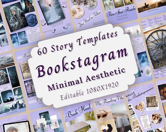 Lavender Minimal Aesthetic Bookstagram Story Templates Bundle, Editable Book Launch Reel, Author Social Media Book Promotion Posts 4:5