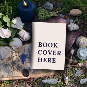 Makieta książki fantasy, twarda okładka Canva Instagram FlatLay Makieta, post autora romansów w mediach społecznościowych Szablon Bookstagram