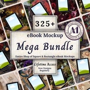 Bookstagram Flatlay Mockup Whole Shop eBook Bundle, Lifetime Access Instagram Aesthetic eBook FlatLay, Author Social Media Post Book Reveal