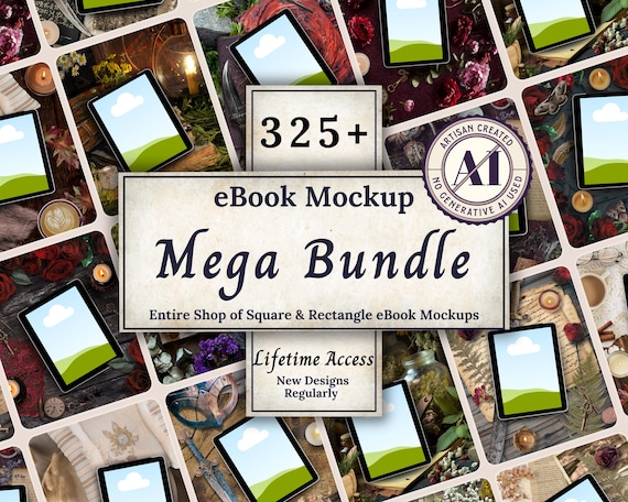 Bookstagram Flatlay Mockup Whole Shop eBook Bundle, Lifetime Access Instagram Aesthetic eBook FlatLay, Author Social Media Post Book Reveal