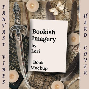 Fantasy Aesthetic Bookstagram Book Mockup, Romantasy Hard Cover Book Review Flatlay, Author New Release Social Media, Writer Promotion Post