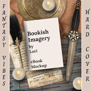 Fantasy Book Flatlay Mockup, Romantasy Hard Cover Canva Bookstagram Template, Romance Author Social Media Post, YA Moody Flat Lay