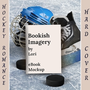 Maquette à plat de Hockey Romance Bookstagram, article de lancement de livre sur les réseaux sociaux de l&#39;auteur, visuel marketing de l&#39;éditeur 4:5, article de critique de livre à couverture rigide