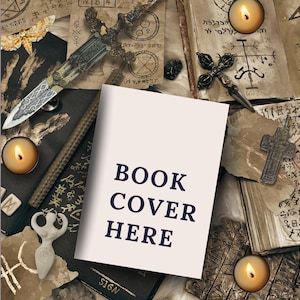 Książka Flatlay Mockup, Twarda Okładka Canva Instagram FlatLay, Fantasy Autor Post Media Społecznościowe Szablon Bookstagram