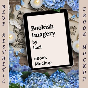 Blue Aesthetic Bookstagram Flatlay, Romance Author Social Media Book Launch, Publisher Marketing Post, 4:5 Romantasy Book Review Mockup