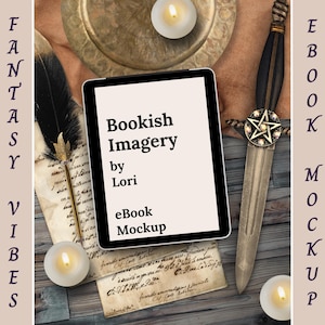 Fantasy Aesthetic Bookstagram Flatlay eBook Mockup, Moody Romantasy Book Review Flat lay, Dark Romance Author Social Media eBook Book Launch