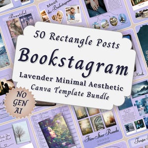 Bookstagramテンプレート パープルロマンスバンドル、編集可能なInstagramブック風カルーセルレビュー投稿、著者ソーシャルメディア書籍プロモーション