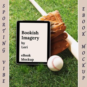Maquette de livre électronique Baseball Romance Bookstagram Flatlay, maquette de promotion de livre sur les réseaux sociaux d&#39;auteur, publication Instagram de marketing livresque d&#39;écrivain