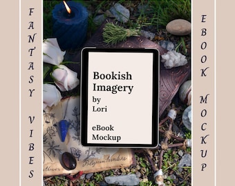 Bookstagram Mockup Romantasy Genre, Witchy Vibes Ebook Mockup, Author Social Media Post Flatlay, Fantasy Book Review Instagram Template