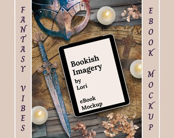 Romantasy Aesthetic Bookstagram Flatlay eBook Mockup Template, Fantasy Book Review Flat lay, Viking Romance Author Social Media Post
