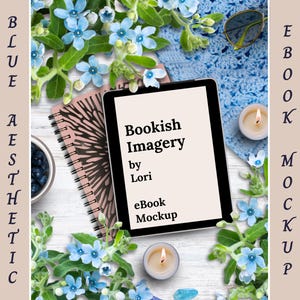 Romantasy Blue Aesthetic Bookstagram Flatlay, lancement de livre sur les réseaux sociaux d&#39;auteur de romance, article marketing de l&#39;éditeur, maquette de critique de livre 4:5