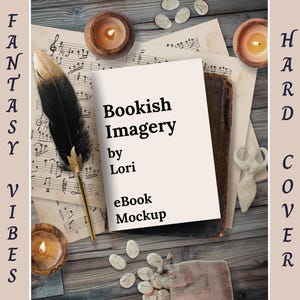 Fantasy Bookstagram Flatlay Hard Cover Book Mockup, Romance Author Social Media Book Launch Post, Witchy Romantasy Flat Lay Book Review
