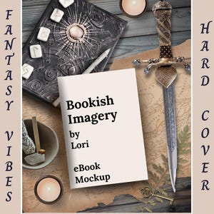 Fantasy Bookstagram Flatlay Mockup, Hard Cover Canva Bookstagram Template, Romance Author Social Media Post, Witchy Romantasy Theme Flat Lay