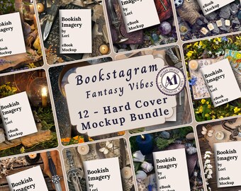 Fantasy Hard Cover Bookstagram Book Mockup Bundle, Rectangle Romantasy Book FlatLay, Author Social Media Book Review, Writer Promotion Post