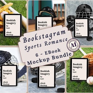 Paquete de imágenes planas de libros de romance con temática de béisbol para Bookstagram, publicación de promoción de libros en redes sociales de autor de romance con temática de hockey, maqueta plana de eBook de escritor de género deportivo