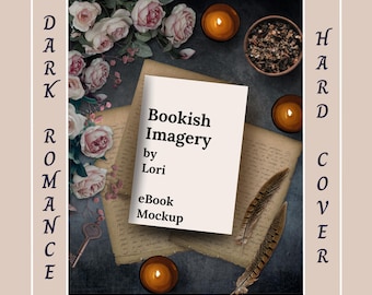 Dark Romance Bookstagram Flatlay Hard Cover Book Mockup, Romantasy Author Instagram Social Media Book Review Post
