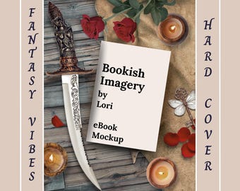 Bookstagram Fantasy Flatlay Mockup, Romantasy Hard Cover Canva Bookstagram Template, Romantiek Auteur Social Media Post, YA Moody plat gelegd