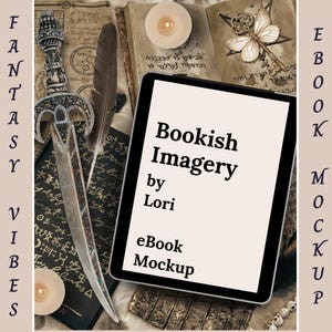Bookstagram Mockup Fantasy Genre,  Ebook Book Review Mockup, Author Social Media Post Flatlay, Romantasy Book Review Instagram Template