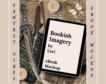 Bookstagram Mockup Fantasy Genre,  Ebook Book Review Mockup, Author Social Media Post Flatlay, Romantasy Book Review Instagram Template