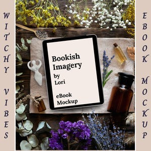 Witchy Aesthetic Bookstagram eBook Mockup, Fantasy Book Review Book Flatlay Template, Romantasy Author Social Media Book Promotion Post