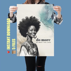 Afrocentric Woman Art Print: Boho Home Decor (Digital Download)