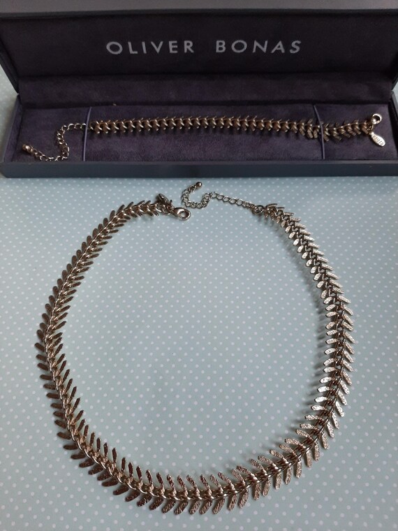 Oliver Bonas Gold Tone Necklace Bracelet Quality Jewellery