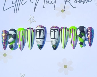 Halloween Beetle Press On Nails: Luxury Gel Fall Nails