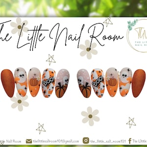 Lil&#39; Ghosties Press On Nails: Autumn Halloween Fake Nails